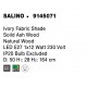 Ivory Fabric Shade Brown Fabric Wire Natural Wood LED E27 1x12 Watt 230 Volt IP20 Bulb Excluded Cable Length: 200 cm D: 50 H 1: 