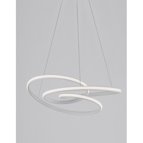Triac Dimmable Sandy White Aluminium & Acrylic LED 43 Watt 230 Volt 3013Lm 3000K IP20 D: 52 H1: 50 H2: 120 cm Adjustable Height