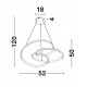 Triac Dimmable Sandy White Aluminium & Acrylic LED 43 Watt 230 Volt 3013Lm 3000K IP20 D: 52 H1: 50 H2: 120 cm Adjustable Height