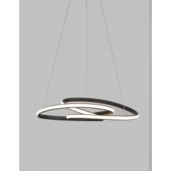 Triac Dimmable Sandy Black Aluminium & Acrylic LED 43 Watt 230 Volt 3013Lm 3000K IP20 D: 52 H1: 50 H2: 120 cm Adjustable Height