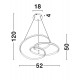 Triac Dimmable Sandy Black Aluminium & Acrylic LED 43 Watt 230 Volt 3013Lm 3000K IP20 D: 52 H1: 50 H2: 120 cm Adjustable Height