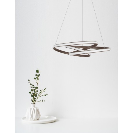 Triac Dimmable Sandy Coffee Aluminium & Acrylic LED 43 Watt 230 Volt 3013Lm 3000K IP20 D: 52 H1: 50 H2: 120 cm Adjustable Heigh