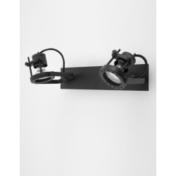 Sandy Black Metal LED GU10 2x10 Watt 230 Volt IP20 Bulb Excluded L: 31.5 W: 7 H: 16 cm 