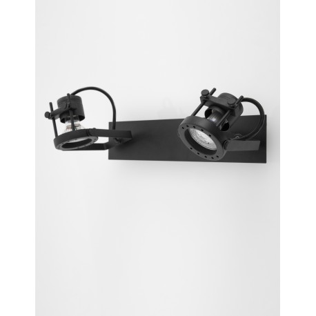 Sandy Black Metal LED GU10 2x10 Watt 230 Volt IP20 Bulb Excluded L: 31.5 W: 7 H: 16 cm 