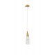 Brass Gold Metal & Clear Structured Glass LED G9 1x5 Watt 230 Volt IP20 Bulb Excluded D: 8 H1: 29 H2: 180 cm Adjustable Height 