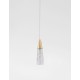 Brass Gold Metal & Clear Structured Glass LED G9 1x5 Watt 230 Volt IP20 Bulb Excluded D: 8 H1: 29 H2: 180 cm Adjustable Height 