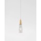 Brass Gold Metal & Clear Structured Glass LED G9 1x5 Watt 230 Volt IP20 Bulb Excluded D: 8 H1: 29 H2: 180 cm Adjustable Height 