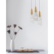 Brass Gold Metal & Clear Structured Glass LED G9 3x5 Watt 230 Volt IP20 Bulb Excluded D: 25 H: 180 cm Adjustable Height 