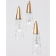 Brass Gold Metal & Clear Structured Glass LED G9 3x5 Watt 230 Volt IP20 Bulb Excluded D: 25 H: 180 cm Adjustable Height 