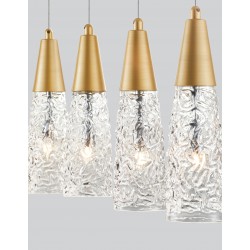 Brass Gold Metal & Clear Structured Glass LED G9 5x5 Watt 230 Volt IP20 Bulb Excluded L: 80 W: 10 H: 180 cm Adjustable Height 