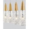 Brass Gold Metal & Clear Structured Glass LED G9 5x5 Watt 230 Volt IP20 Bulb Excluded L: 80 W: 10 H: 180 cm Adjustable Height