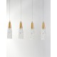 Brass Gold Metal & Clear Structured Glass LED G9 5x5 Watt 230 Volt IP20 Bulb Excluded L: 80 W: 10 H: 180 cm Adjustable Height 