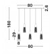 Brass Gold Metal & Clear Structured Glass LED G9 5x5 Watt 230 Volt IP20 Bulb Excluded L: 80 W: 10 H: 180 cm Adjustable Height 