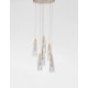 Brass Gold Metal & Clear Structured Glass LED G9 6x5 Watt 230 Volt IP20 Bulb Excluded D: 35 H: 180 cm Adjustable Height 