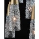 Brass Gold Metal & Clear Structured Glass LED G9 6x5 Watt 230 Volt IP20 Bulb Excluded D: 35 H: 180 cm Adjustable Height 