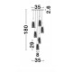 Brass Gold Metal & Clear Structured Glass LED G9 6x5 Watt 230 Volt IP20 Bulb Excluded D: 35 H: 180 cm Adjustable Height 