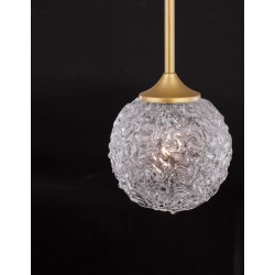 Clear Structured Glass & Brass Gold Steel LED G9 1x5 Watt 230 Volt IP20 Bulb Excluded D: 15 H1: 35.5 H2: 180 cm Adjustable Hei