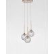 Clear Structured Glass & Brass Gold Steel LED G9 3x5 Watt 230 Volt IP20 Bulb Excluded D: 32 H: 180 cm Adjustable Height
