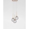 Clear Structured Glass & Brass Gold Steel LED G9 3x5 Watt 230 Volt IP20 Bulb Excluded D: 32 H: 180 cm Adjustable Height