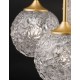 Clear Structured Glass & Brass Gold Steel LED G9 3x5 Watt 230 Volt IP20 Bulb Excluded D: 32 H: 180 cm Adjustable Height 