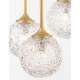 Clear Structured Glass & Brass Gold Steel LED G9 3x5 Watt 230 Volt IP20 Bulb Excluded D: 32 H: 180 cm Adjustable Height 