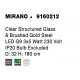 Clear Structured Glass & Brass Gold Steel LED G9 3x5 Watt 230 Volt IP20 Bulb Excluded D: 32 H: 180 cm Adjustable Height 