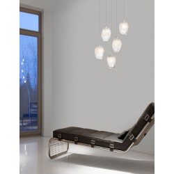 Gradient White Colour Glass & White Metal LED G9 5x5 Watt 230 Volt IP20 Bulb Excluded D: 39 H: 180 cm Adjustable height 