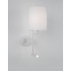White Fabric Shade & White Aluminium Adjustable - Switch On/Off LED Samsung 3 Watt 210Lm 3000K LED E27 1x12 Watt 230 Volt IP20 B