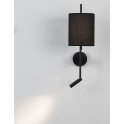 Black Fabric Shade & Black Aluminium Adjustable - Switch On/Off LED Samsung 3 Watt 210Lm 3000K LED E27 1x12 Watt 230 Volt IP20 B