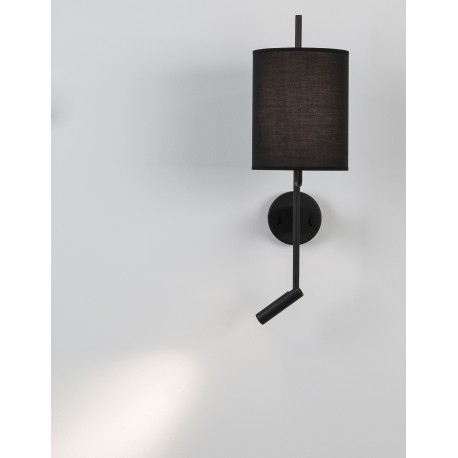 Black Fabric Shade & Black Aluminium Adjustable - Switch On/Off LED Samsung 3 Watt 210Lm 3000K LED E27 1x12 Watt 230 Volt IP20 B