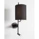 Black Fabric Shade & Black Aluminium Adjustable - Switch On/Off LED Samsung 3 Watt 210Lm 3000K LED E27 1x12 Watt 230 Volt IP20 B