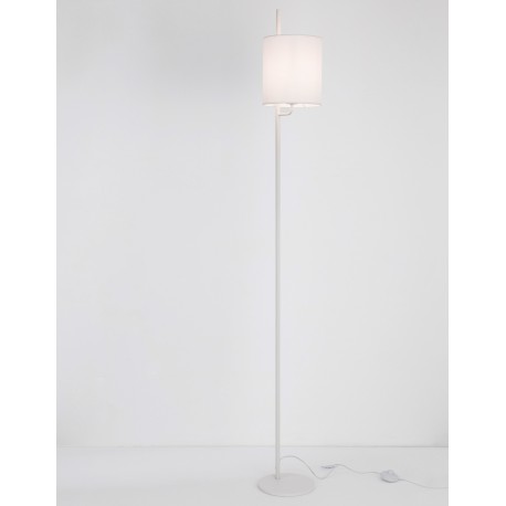 White Fabric Shade & White Aluminium Switch On/Off LED E27 1x12 Watt 230 Volt IP20 Bulb Excluded Cable Length: 192 cm D: 20 H1: 