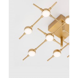Triac Dimmable Gold Metal & Acrylic LED 25 Watt 230 Volt 1644Lm 3000K IP20 L: 61 W: 52 H: 14 cm 