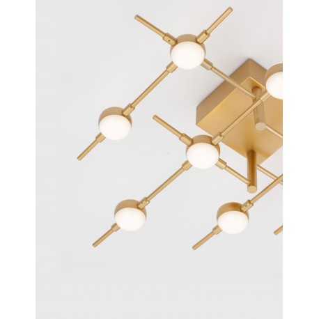 Triac Dimmable Gold Metal & Acrylic LED 25 Watt 230 Volt 1644Lm 3000K IP20 L: 61 W: 52 H: 14 cm 
