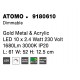 Triac Dimmable Gold Metal & Acrylic LED 25 Watt 230 Volt 1644Lm 3000K IP20 L: 61 W: 52 H: 14 cm 
