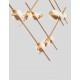 Triac Dimmable Gold Metal & Acrylic LED 39 Watt 230 Volt 2096Lm 3000K IP20 Included Remote Control L: 110 W: 34.5 H: 120 cm Ad