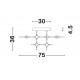 Ceiling Lamp Gold Metal & Acrylic Dim LED43.2W 3024lm 3000K L75 W68 H35,5 