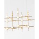 Triac Dimmable Gold Metal & Acrylic LED 84 Watt 230 Volt 3805Lm 3000K IP20 Included Remote Control L: 106 W: 58.5 H: 150 cm Ad