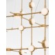 Triac Dimmable Gold Metal & Acrylic LED 84 Watt 230 Volt 3805Lm 3000K IP20 Included Remote Control L: 106 W: 58.5 H: 150 cm Ad