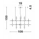 Triac Dimmable Gold Metal & Acrylic LED 84 Watt 230 Volt 3805Lm 3000K IP20 Included Remote Control L: 106 W: 58.5 H: 150 cm Ad