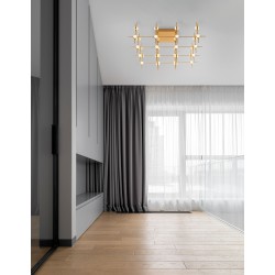 Triac Dimmable Gold Metal & Acrylic LED 100 Watt 230 Volt 3898Lm 3000K IP20 Included Remote Control L: 75 W: 69 H: 40.5 cm 