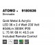 Triac Dimmable Gold Metal & Acrylic LED 100 Watt 230 Volt 3898Lm 3000K IP20 Included Remote Control L: 75 W: 69 H: 40.5 cm 