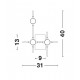 Gold Metal & Acrylic LED 9 Watt 230 Volt 605Lm 3000K IP20 L: 31 W: 3.5 H: 40 cm 