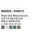 Brass Gold Metal & Acrylic LED 6 Watt 230 Volt 426Lm 3000K IP20 L: 6 W: 12 H: 37 cm Rotating & Adjustable 