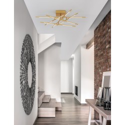 Triac Dimmable Brass Gold Metal & Acrylic LED 59 Watt 230 Volt 4195Lm 3000K IP20 L: 94.5 W: 94.5 H: 21 cm Rotating & Adjustable 