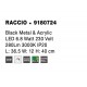 Black Metal & Acrylic LED 5 Watt 230 Volt 377Lm 3000K IP20 L: 36.5 W: 12 H: 40 cm Rotating & Adjustable 
