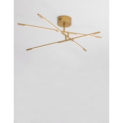 Triac Dimmable Brass Gold Metal & Acrylic LED 32 Watt 230 Volt 2304Lm 3000K IP20 L: 84 W: 77 H: 25.5 cm Rotating & Adjustable 