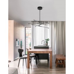 Triac Dimmable Black Metal & Acrylic LED 48 Watt 230 Volt 3633Lm 3000K IP20 Included Two parts Of Metal 33 & 43 cm L: 84 W: 80