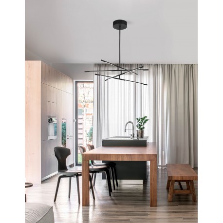 Triac Dimmable Black Metal & Acrylic LED 48 Watt 230 Volt 3633Lm 3000K IP20 Included Two parts Of Metal 33 & 43 cm L: 84 W: 80