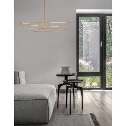 Triac Dimmable Brass Gold Metal & Acrylic LED 48 Watt 230 Volt 3633Lm 3000K IP20 Included Two parts Of Metal 33 & 43 cm L: 84 